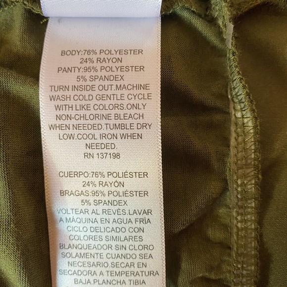 NWT Nina Parker Women's Plus Trendy V-Neck Tee Bodysuit Ivy Green  Size 2X - Picture 9 of 14